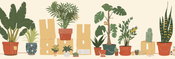 Étapes pour déménager des plantes : évaluation, emballage, logistique.
