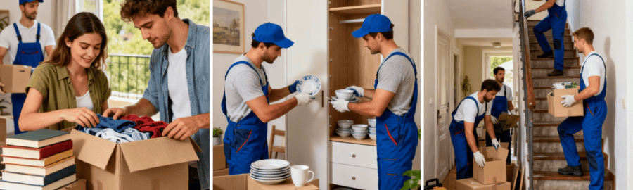 Trois formules de déménagement à Melun : économique avec auto-emballage, standard avec service partiel et confort avec service complet